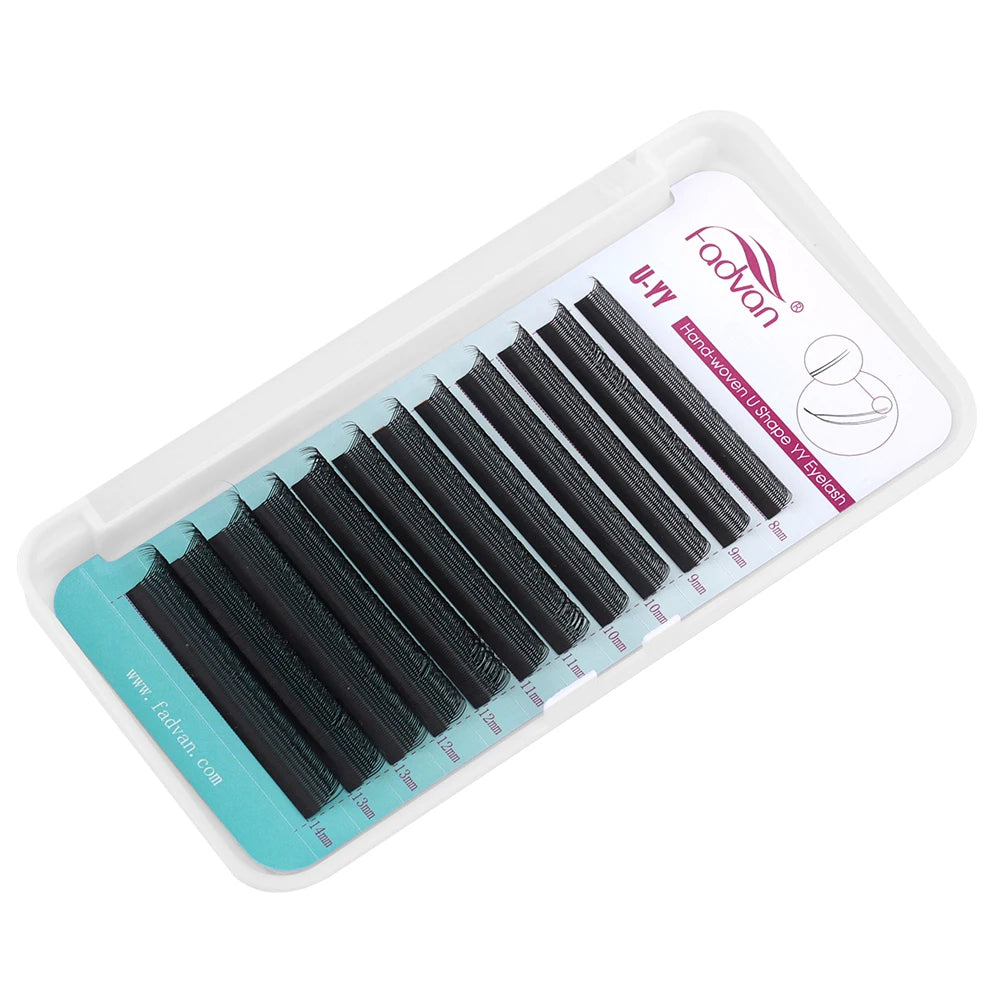 FADVAN U Shape YY Lashes C/D Curl Eyelashes Extension Waterproof Premium Soft Make up Mink Faux Lashes