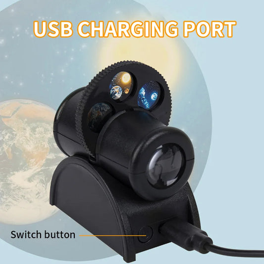 USB Moon & Planet Projection Lamp – LED Night Light
