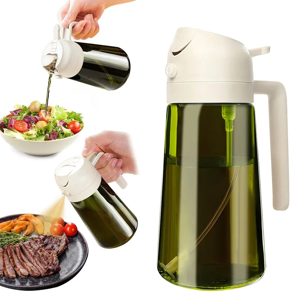 470ml Dark Glass Oil Sprayer – 2-in-1 Olive Oil Dispenser