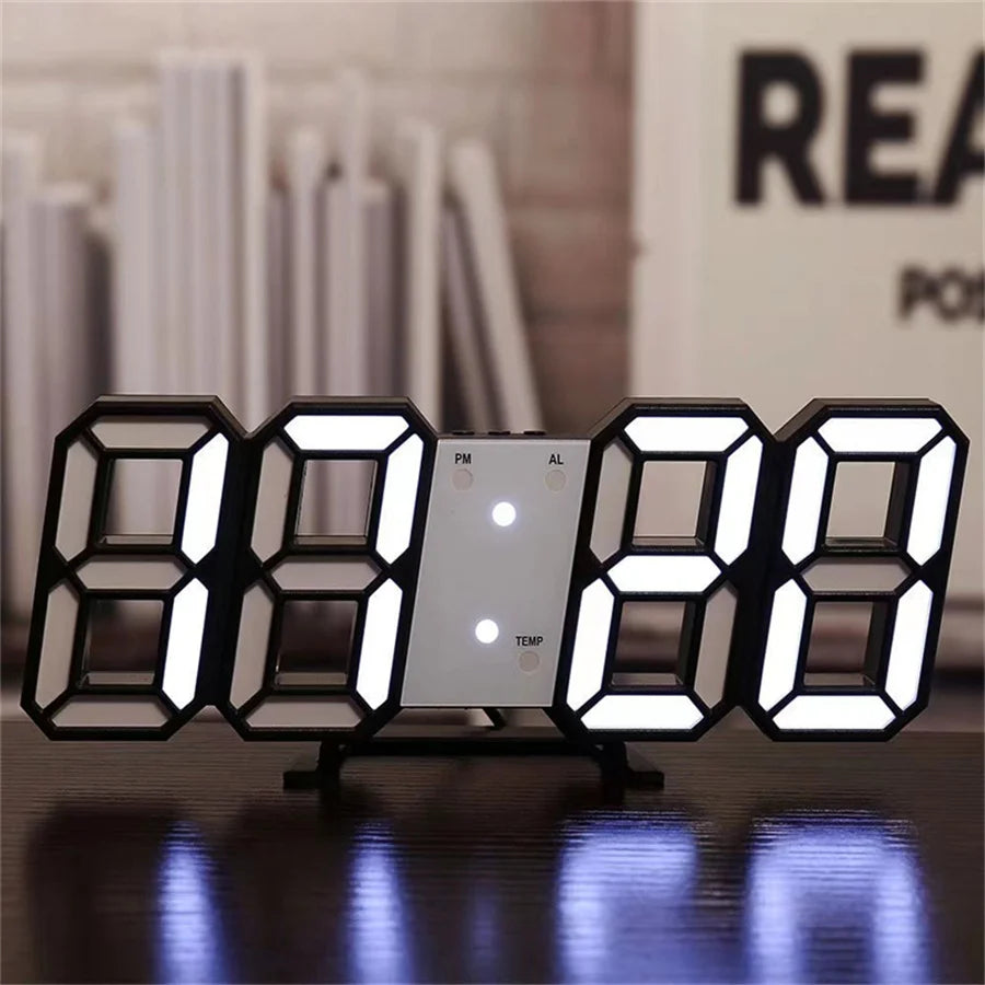 3D LED Digital Wall Clock – Modern Aesthetic Night Light & Decor
