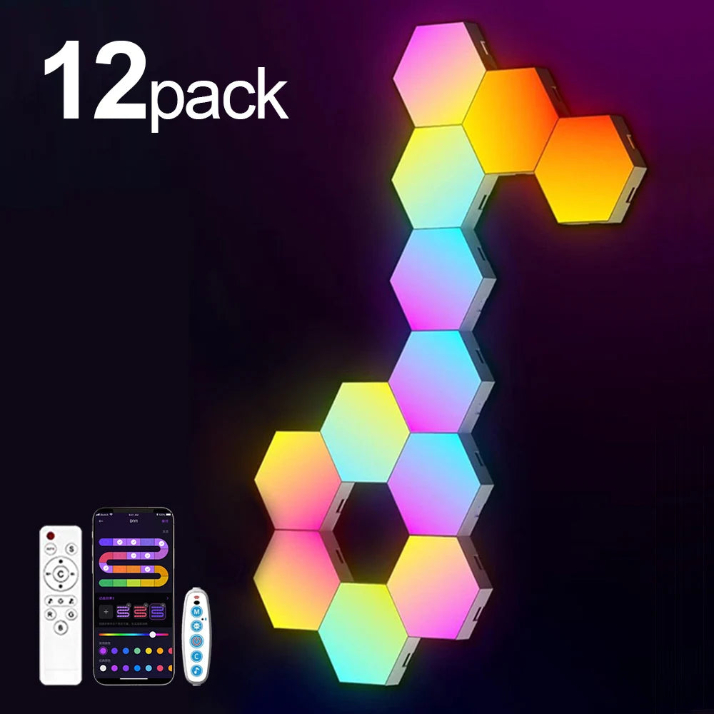 Smart RGB Hexagon Wall Lights – DIY Gaming Decor