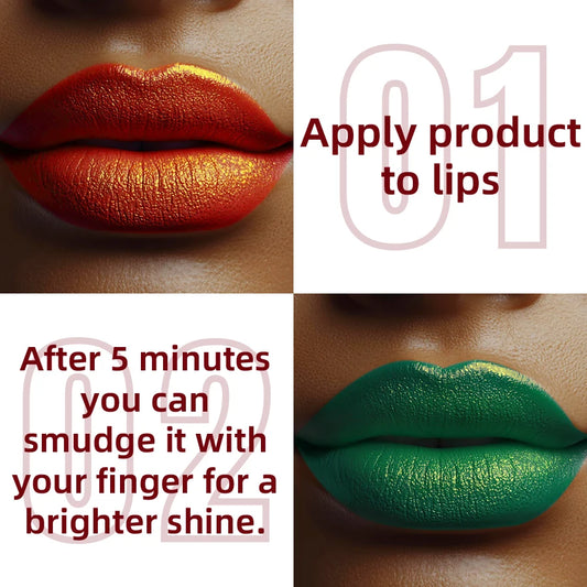 Glitter Shiny Bold& Intense Metallic Lip Glaze Pearlescent Lip Tint, Waterproof Long Lasting Lip Gloss Makeup Matte Lip Gift fo