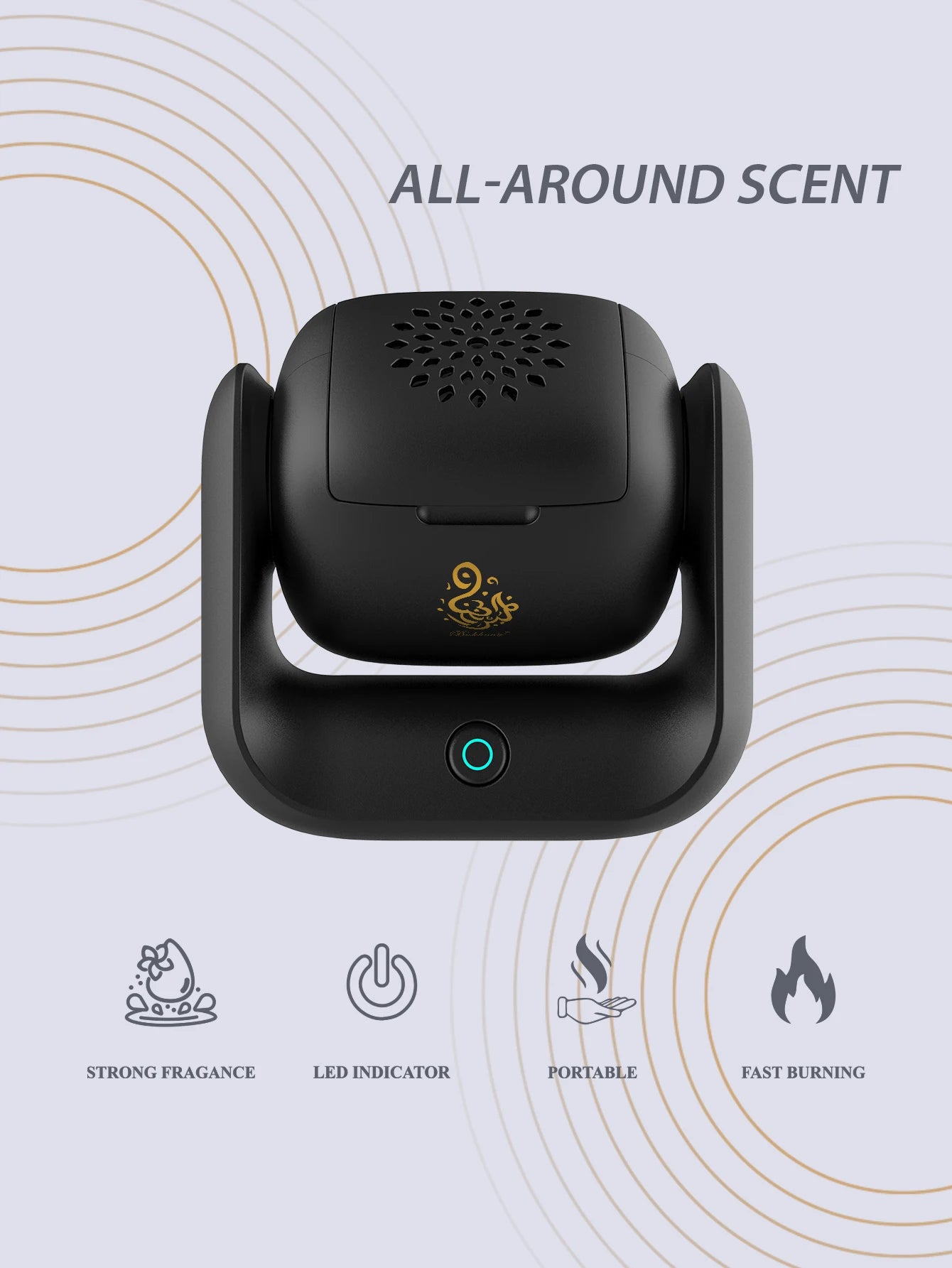 Luxury Rotatable Electric Incense Burner – USB Rechargeable Gift Set