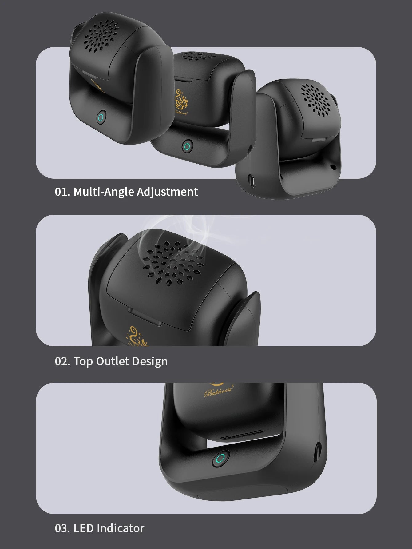 Luxury Rotatable Electric Incense Burner – USB Rechargeable Gift Set