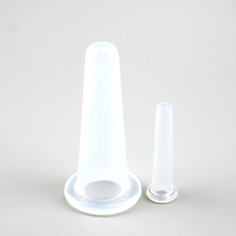 2Pcs/set Natural Silicone Cupping Massage Cup for Body Fac Neck Eye Massage Vacuum Tank Body Facial Care Anti-aging Beauty Tool