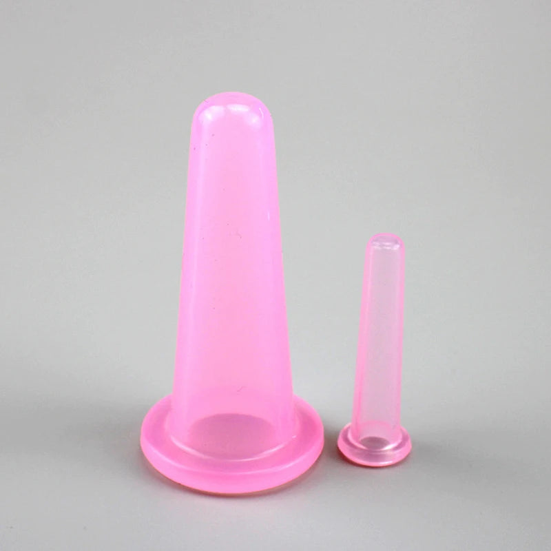 2Pcs/set Natural Silicone Cupping Massage Cup for Body Fac Neck Eye Massage Vacuum Tank Body Facial Care Anti-aging Beauty Tool