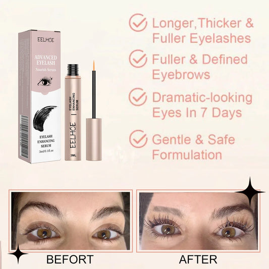Eelhoe 3ml Eyelash Growth Serum Strengthen Eye Lash Curl Lengthening Makeup Enhancer  Lash Eyebrow Fuller Thicken Eyelash Serum