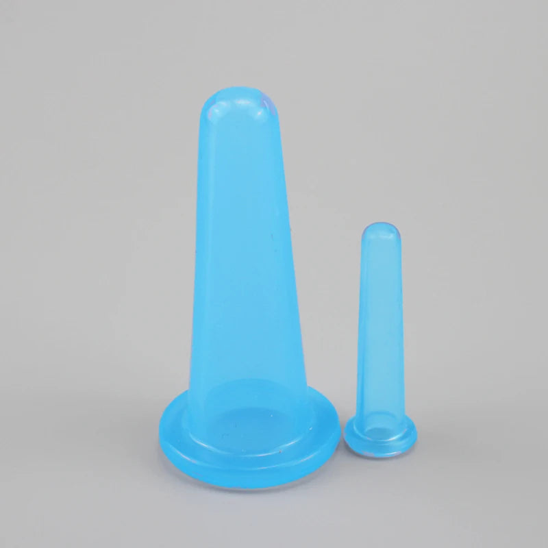 2Pcs/set Natural Silicone Cupping Massage Cup for Body Fac Neck Eye Massage Vacuum Tank Body Facial Care Anti-aging Beauty Tool