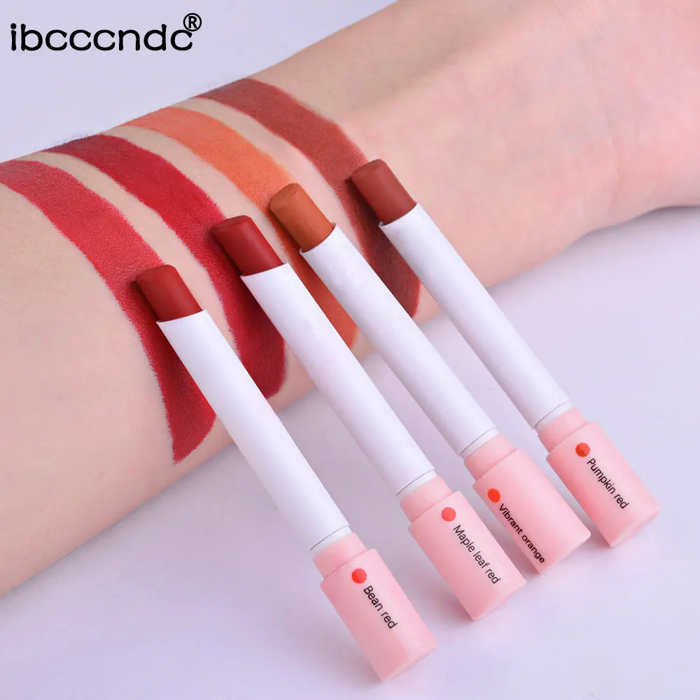 Creative Cigarette Lipstick Set 4 Colors Matte Long Lasting Waterproof Matt Lip Stick Tube Nude Red Lips Makeup