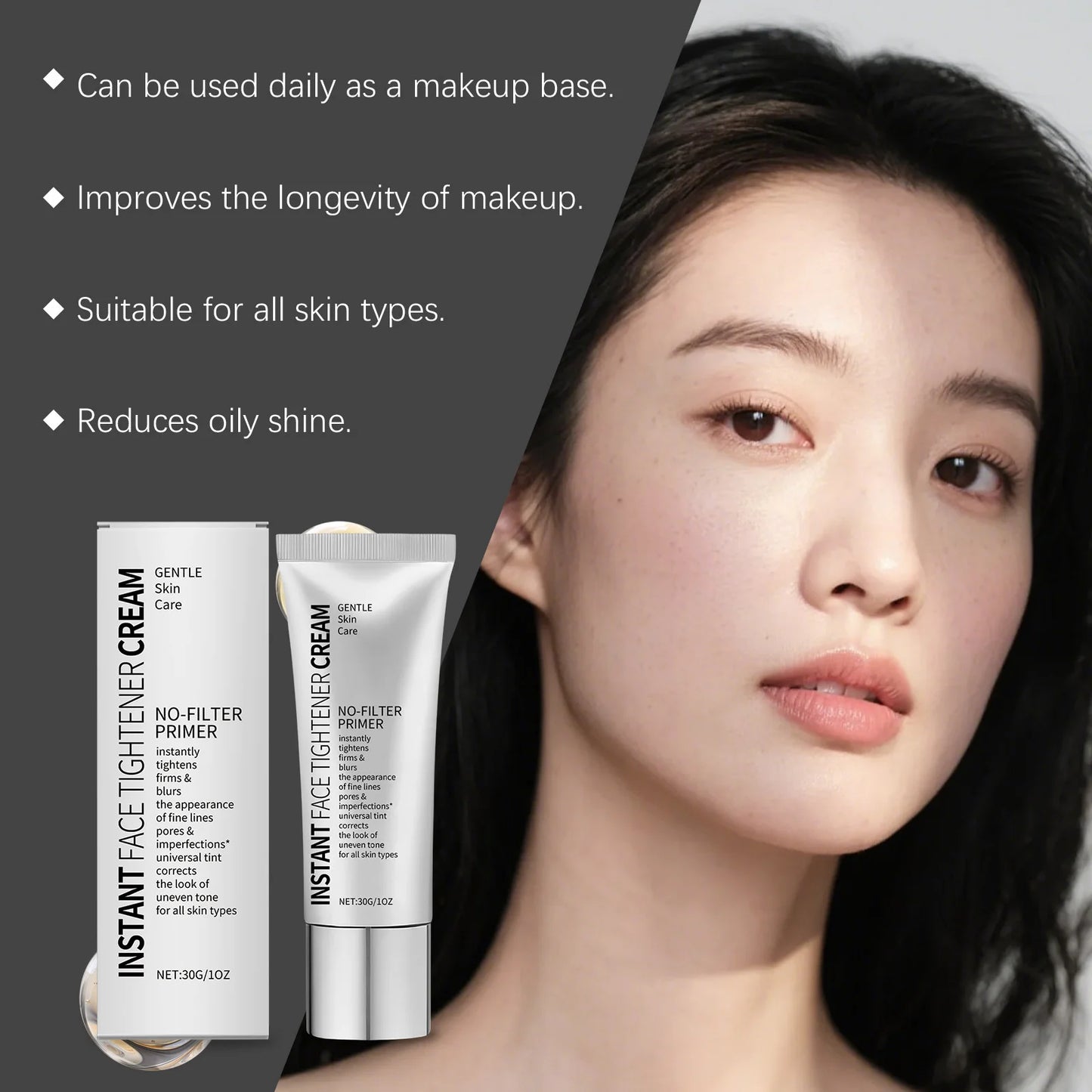 Facial Pre-Makeup Primer - Hydrating & Moisturizing, Evens Skin Tone, Reduces Fine Lines, Nourishes Skin, Gentle Formula