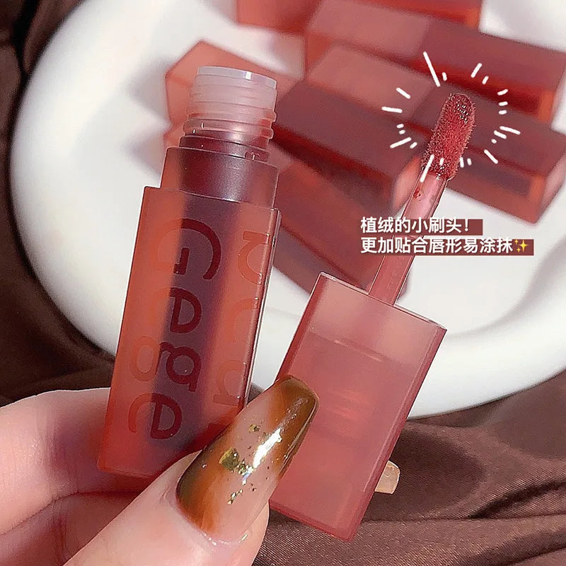 Gege Bear Velvet Lip Glaze Soft Mist Matte Long-Lasting Non-Fading Lipstick for Autumn And Winter
