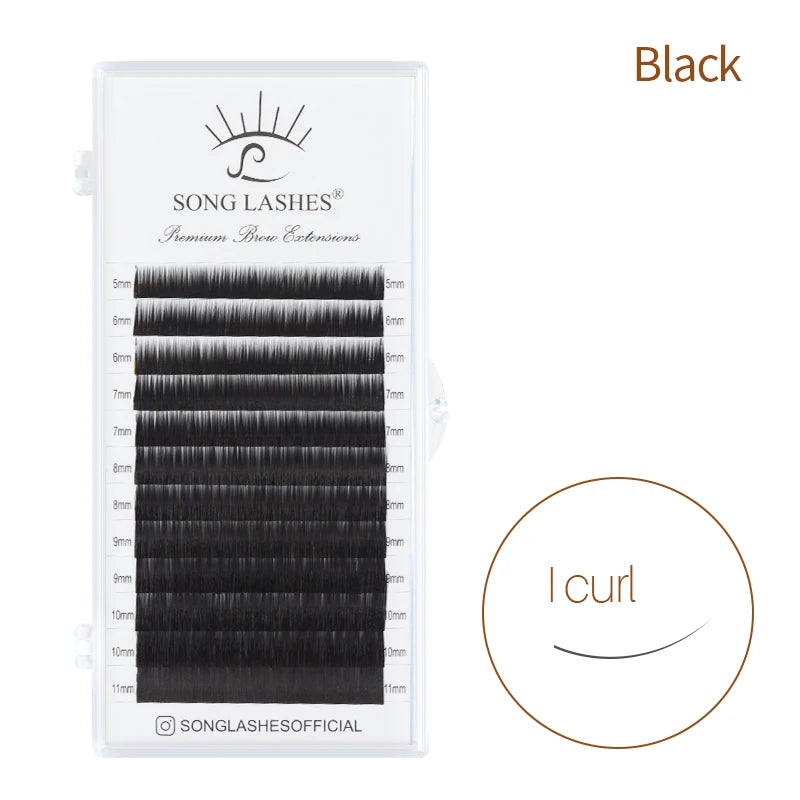 Song Lashes I Curly Eyebrow Extensions 12 Lines Per Piece Korean PBT Material Various Colors Soft and Resemble to Human Hairs