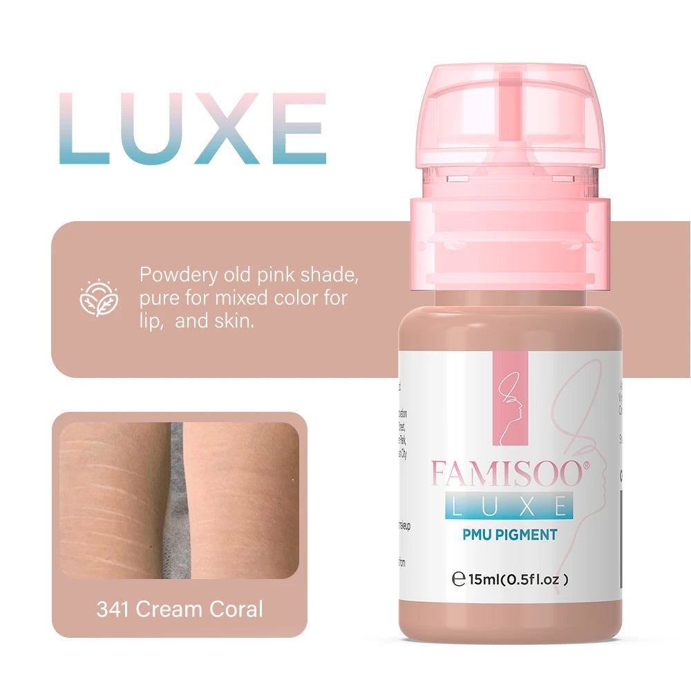 15ML Luxe PMU Pigment Europe's Best-selling 9 colors Lip Tattoo Ink For Semi Permanent Makeup Nano Lips Microblading Pigment