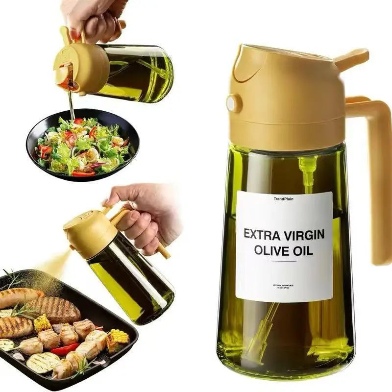 470ml Dark Glass Oil Sprayer – 2-in-1 Olive Oil Dispenser