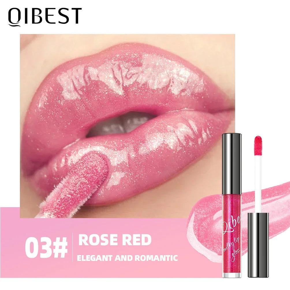 Qibest Lip Gloss 8-Colors Shimmering Lip Tint Moisturizing Hydratinglong-Lasting Shine Lip Stain Best-Selling Lip Gloss Makeup