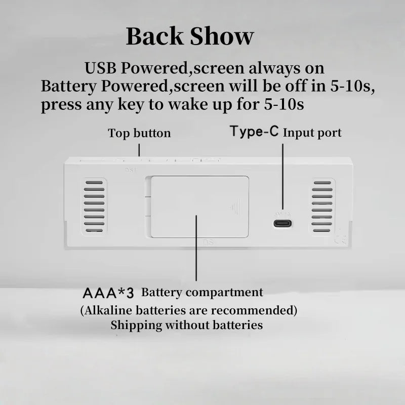 Modern Digital LED Alarm Clock – Smart Mood Light & Temp Display