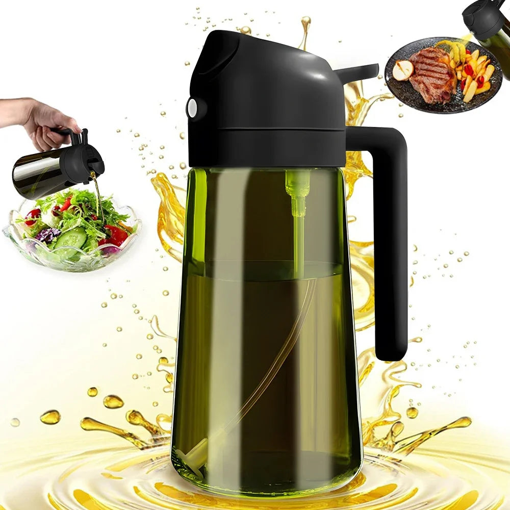470ml Dark Glass Oil Sprayer – 2-in-1 Olive Oil Dispenser
