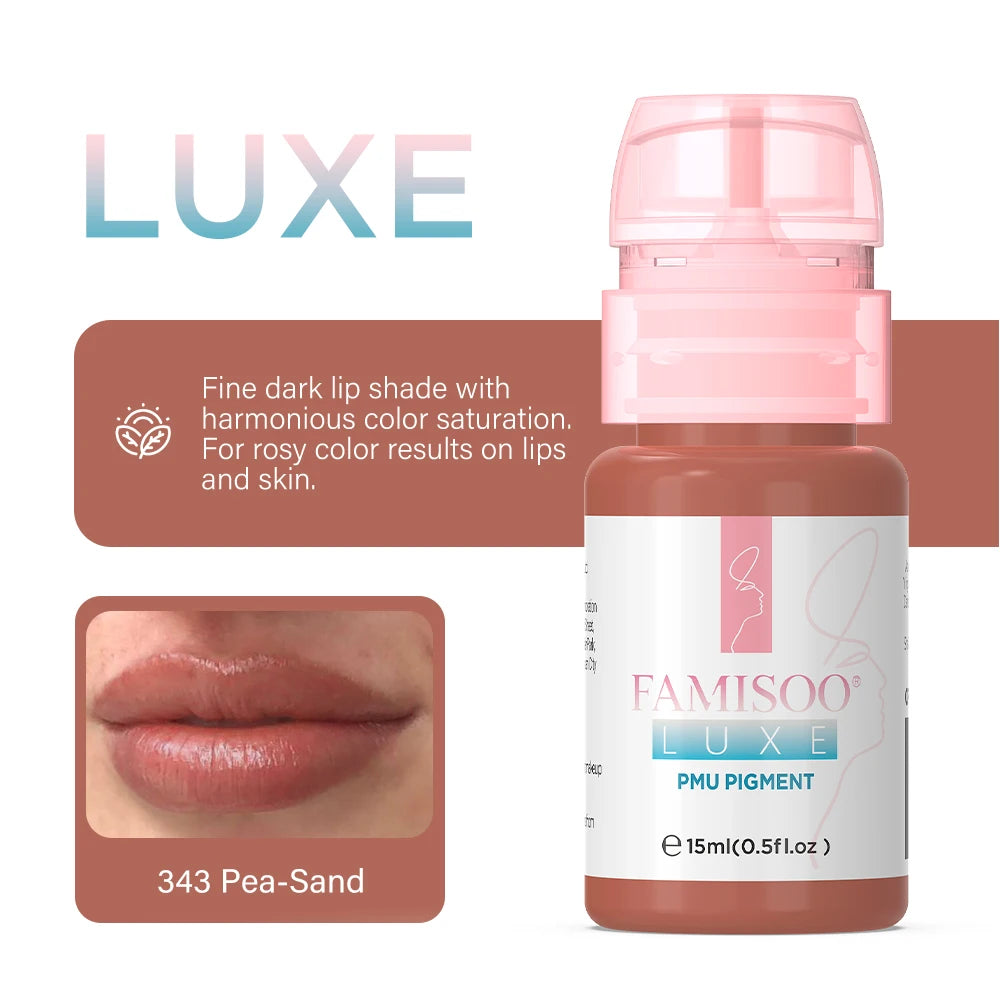 15ML Luxe PMU Pigment Europe's Best-selling 9 colors Lip Tattoo Ink For Semi Permanent Makeup Nano Lips Microblading Pigment
