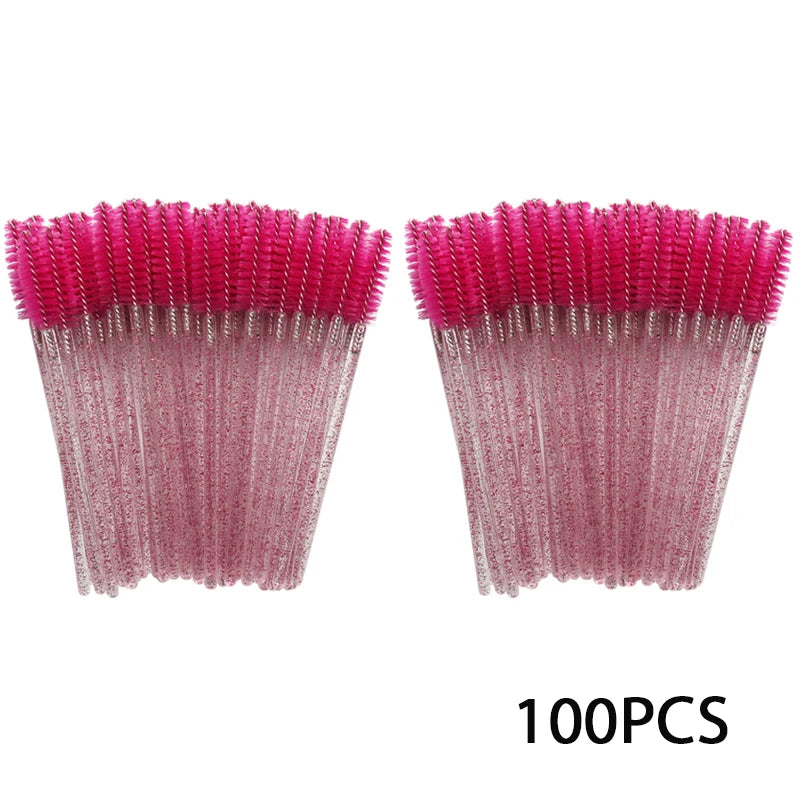 100Pcs Eyelash Extension Brushes Eyebrow Mascara Wands Applicator Spoolers Brush Lashes Extension Cosmetic Set Makeup Tools