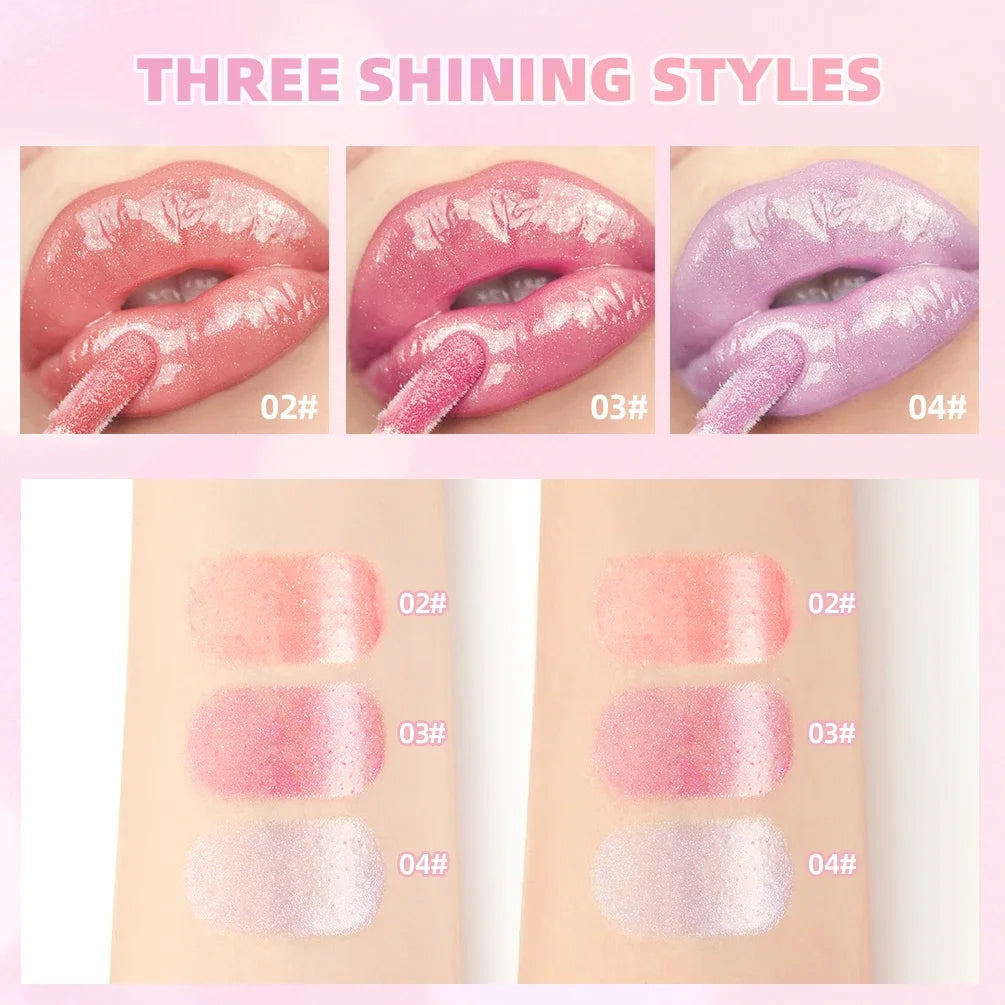 Qibest Lip Gloss 8-Colors Shimmering Lip Tint Moisturizing Hydratinglong-Lasting Shine Lip Stain Best-Selling Lip Gloss Makeup