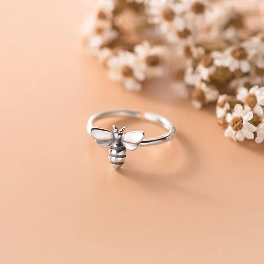 925 Sterling Silver Honeybee Adjustable Rings For Women Wedding Luxury Quality Jewelry Wholesale Offers With