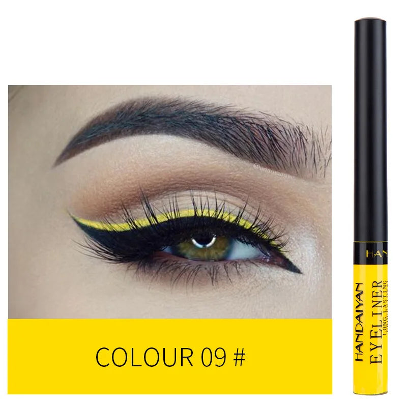Neon UV Glow Eyeliner Pen Waterproof Matte Liquid Color Eye Liner Pencil Vibrant Yellow Red Purple Makeup Cosmetic