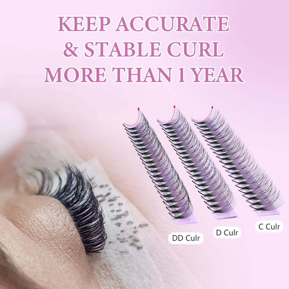 OWOSC 3D-20d Soft Natural Mink Eyelashes 120fans  Handmade Premade Volume Fans Eyelash Extension Maquillage Femme False Lashes