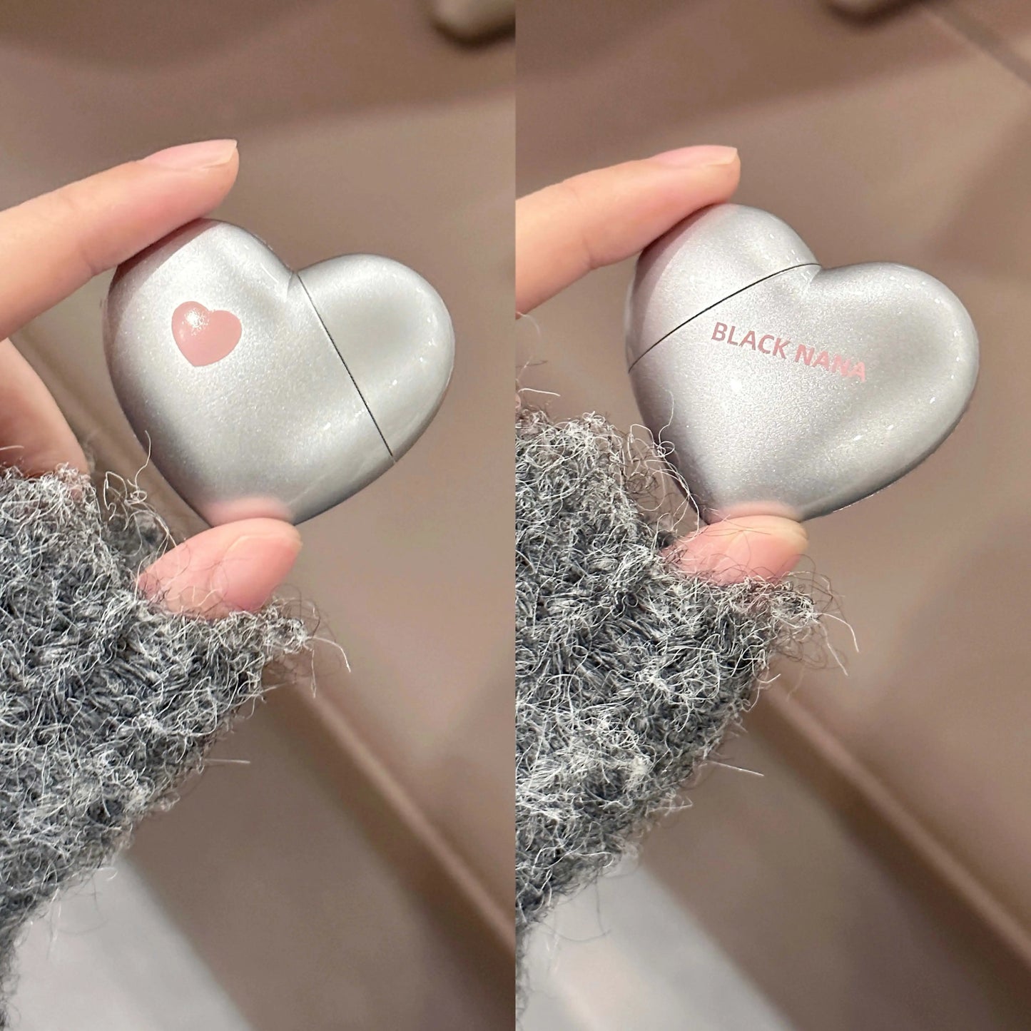 Mini Black Silver Heart Velvet Matte Lipstick Lip Mud Lip Gloss Nude Waterproof Lasting Lip Tint Cosmetic Makeup