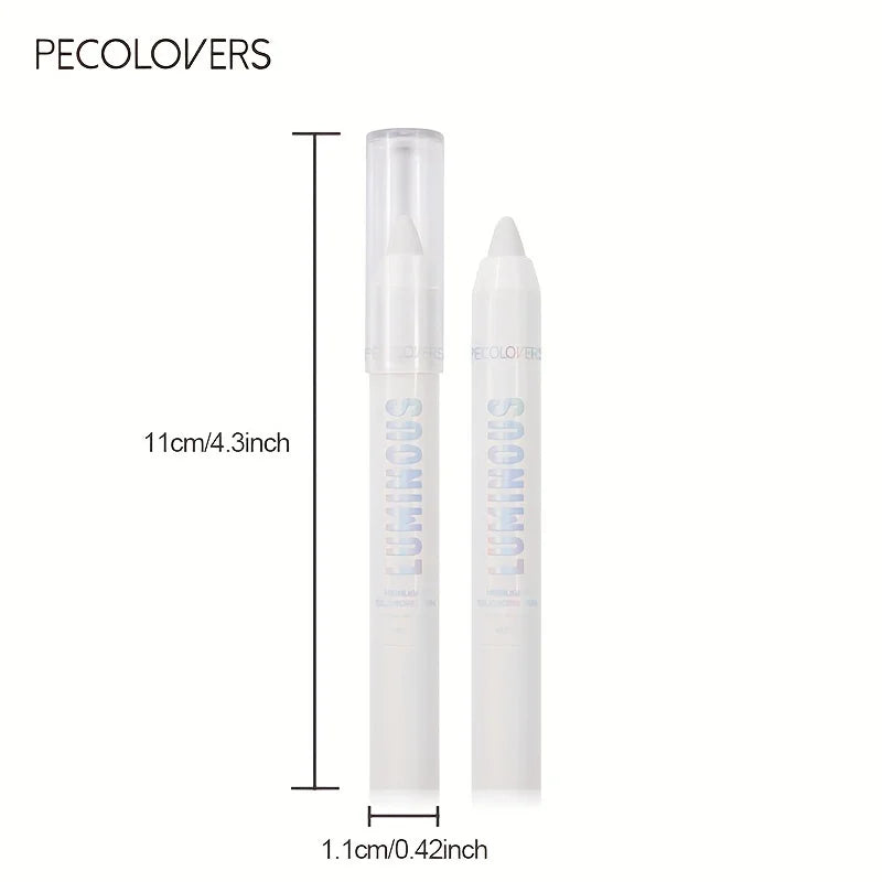 Long-Lasting Glitter Eyeshadow Highlighter Pencil for Eye Makeup - Waterproof, Pearly, White and Silver