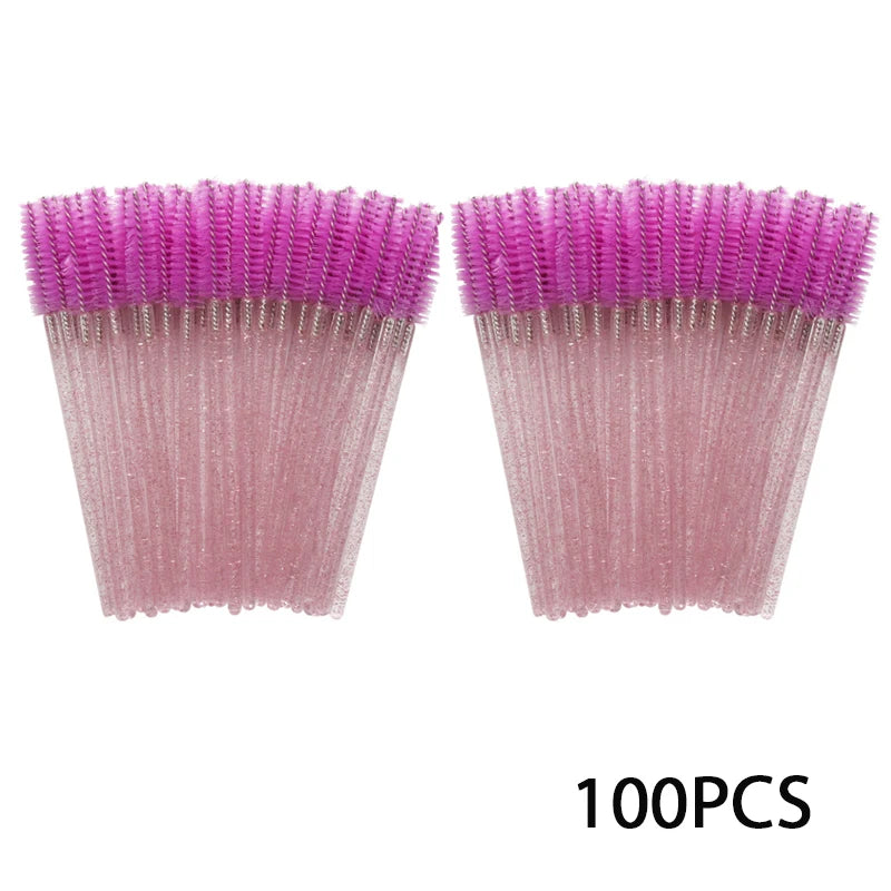 100Pcs Eyelash Extension Brushes Eyebrow Mascara Wands Applicator Spoolers Brush Lashes Extension Cosmetic Set Makeup Tools