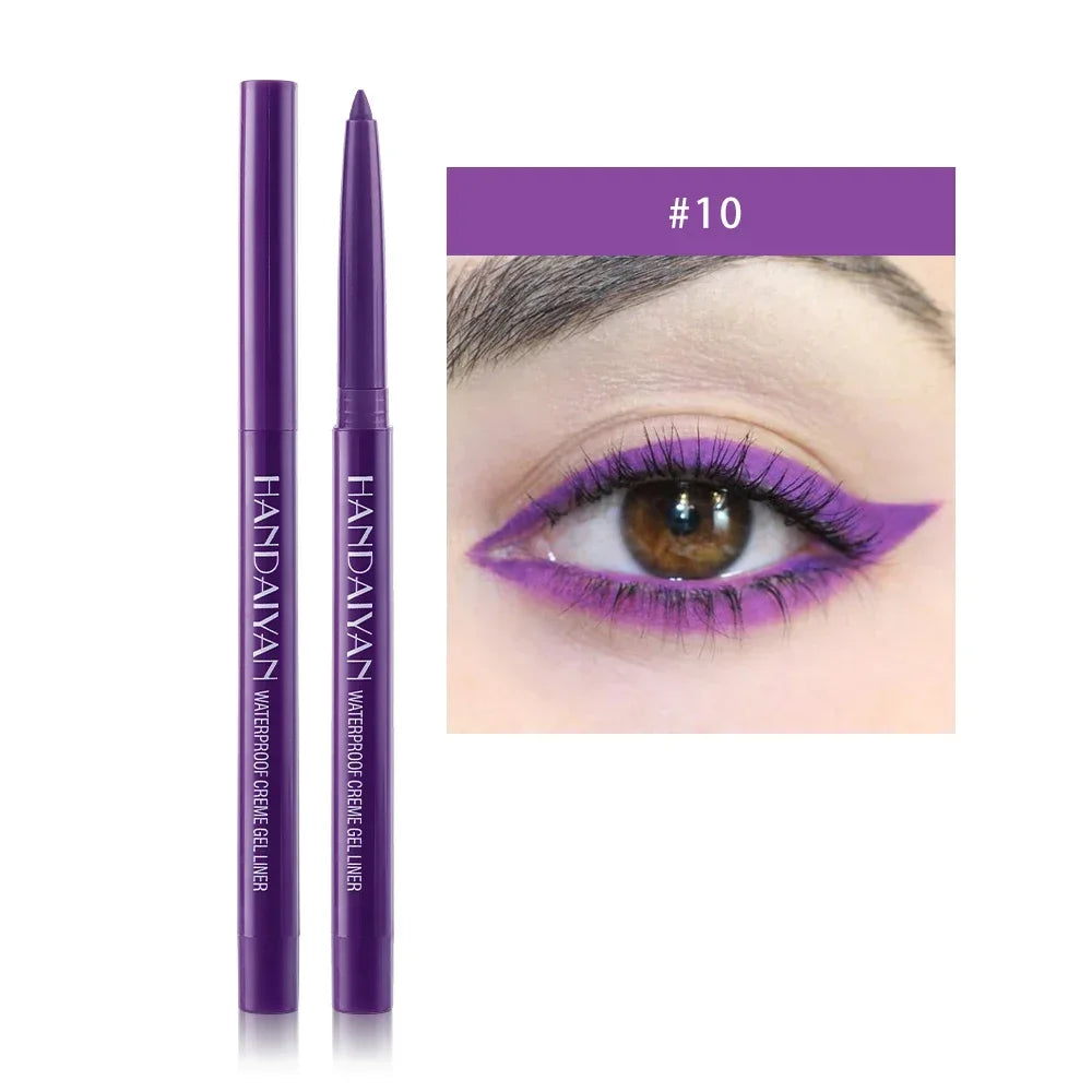 Matte Colorful Eye Liner Pen Cream 20 Colors Eyeliner Gel Pencils Option Easy To Wear Make Up Cosmetics White Yellow Blue Purple