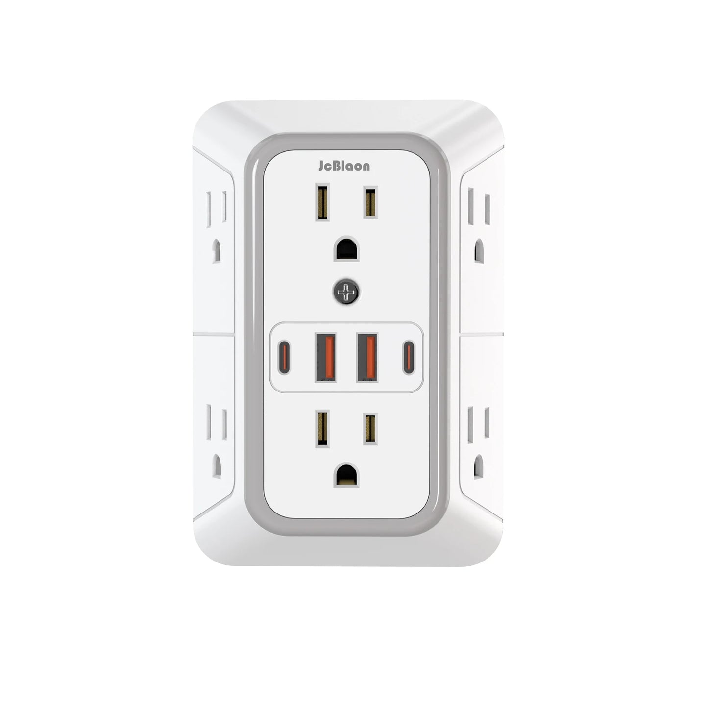6-Outlet Wall Power Strip with 4 USB Ports (2 USB-C) – Fast Charging