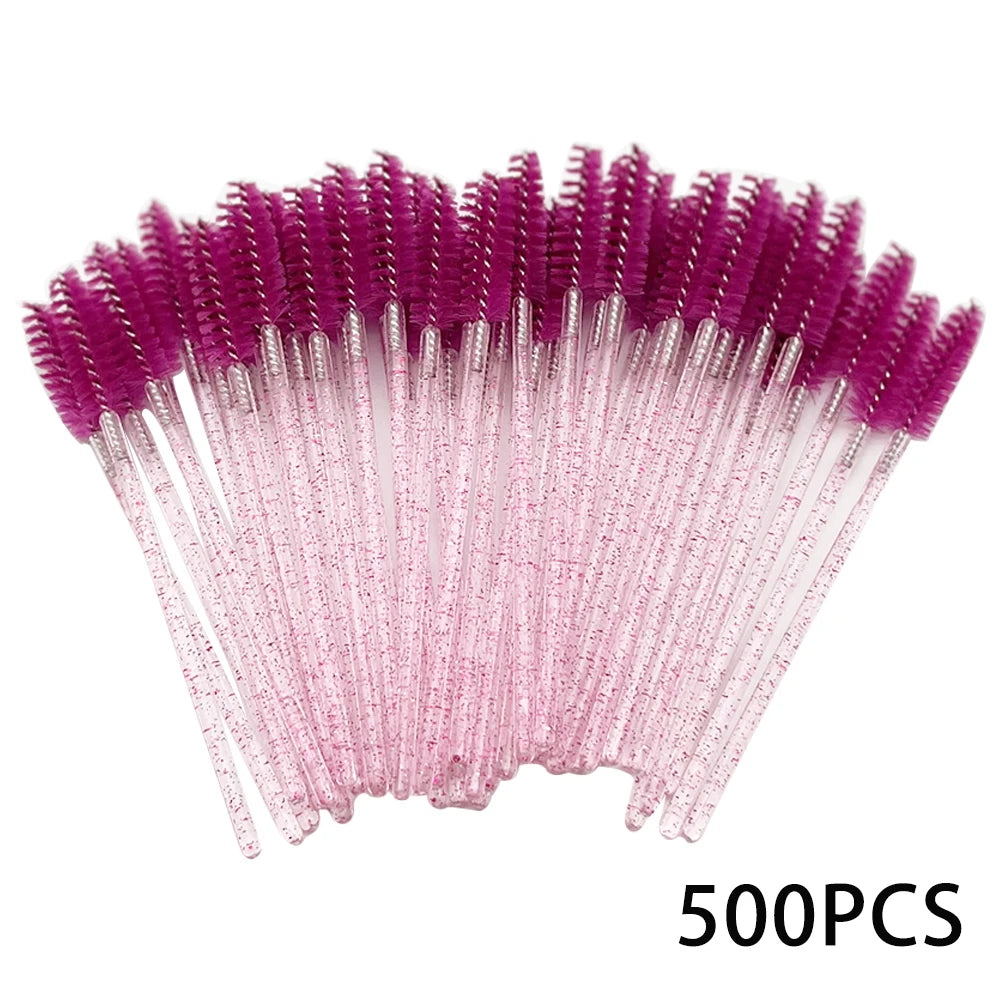 500/1000PCS Eyelashes Brushes Set Wholesaler Lash Mascara Brush For Lashes Extension Eyebrow Wands Applicator Makeup Tools