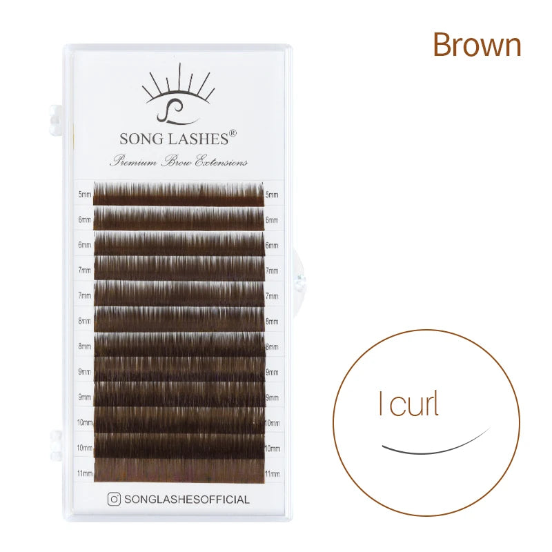 Song Lashes I Curly Eyebrow Extensions 12 Lines Per Piece Korean PBT Material Various Colors Soft and Resemble to Human Hairs