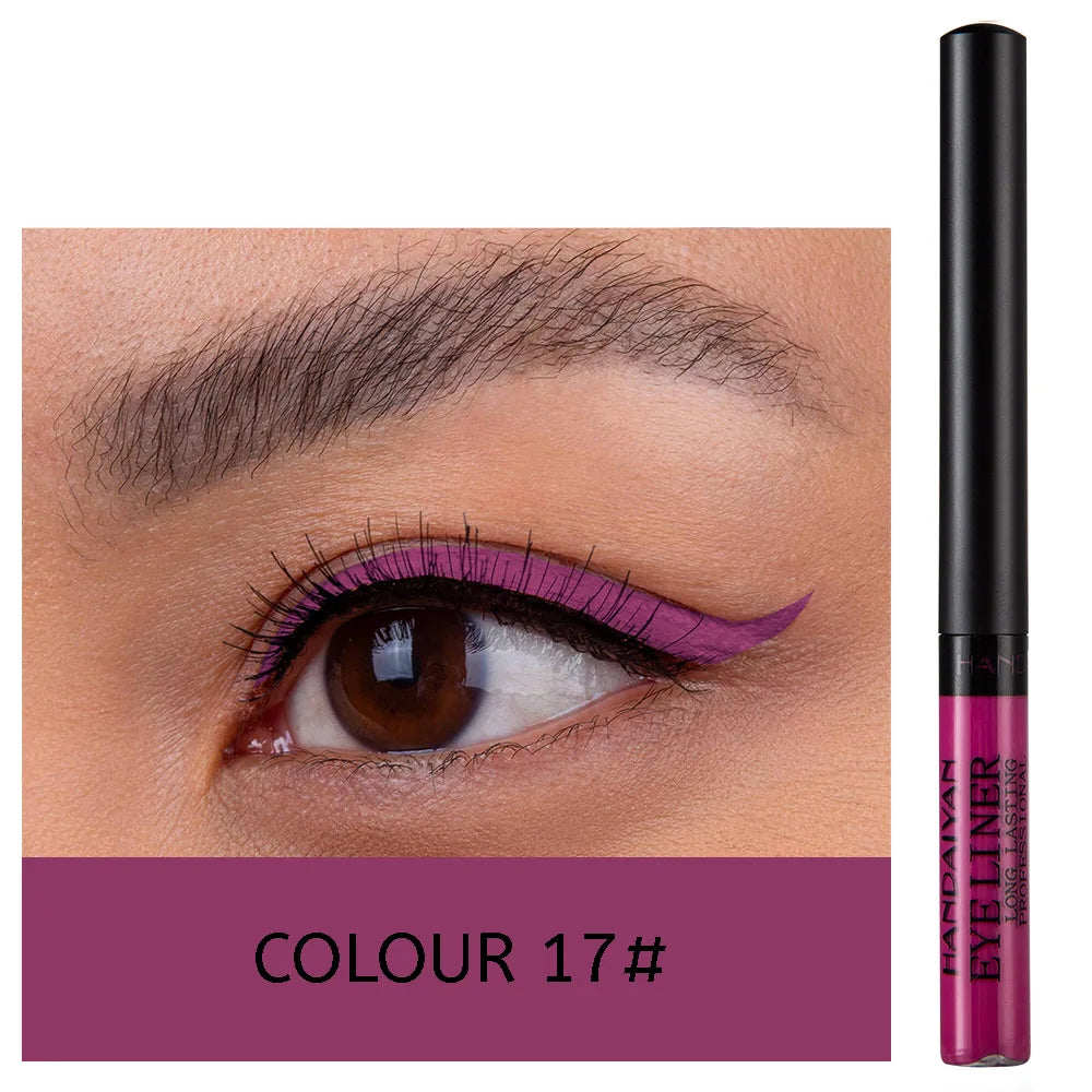 Neon UV Glow Eyeliner Pen Waterproof Matte Liquid Color Eye Liner Pencil Vibrant Yellow Red Purple Makeup Cosmetic
