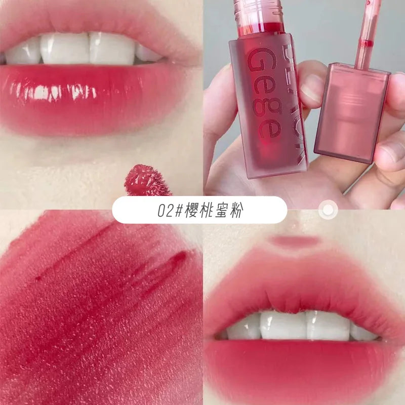 Gege Bear Velvet Lip Glaze Soft Mist Matte Long-Lasting Non-Fading Lipstick for Autumn And Winter