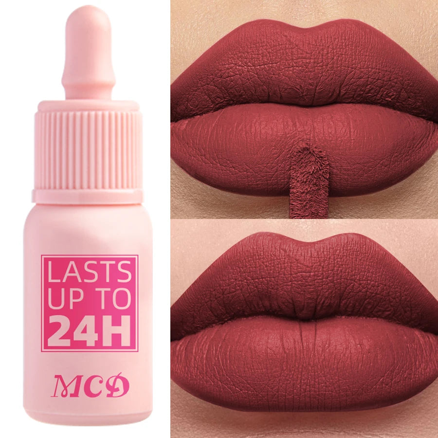 19 Colors Non-stick cup Velvet Satin Gloss Lip Glaze Liquid Matte Lipstick Waterproof Lip Tint Makeup for Women Gift Lip Cosmeti