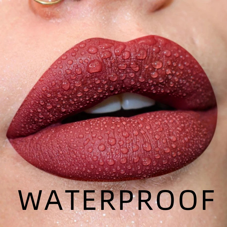 19 Colors Non-stick cup Velvet Satin Gloss Lip Glaze Liquid Matte Lipstick Waterproof Lip Tint Makeup for Women Gift Lip Cosmeti