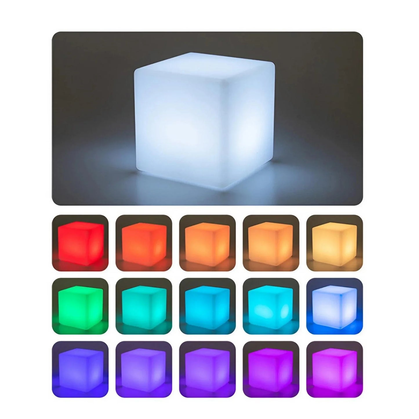 Smart RGB LED Cube Lamp – 16 Colors & Waterproof Design