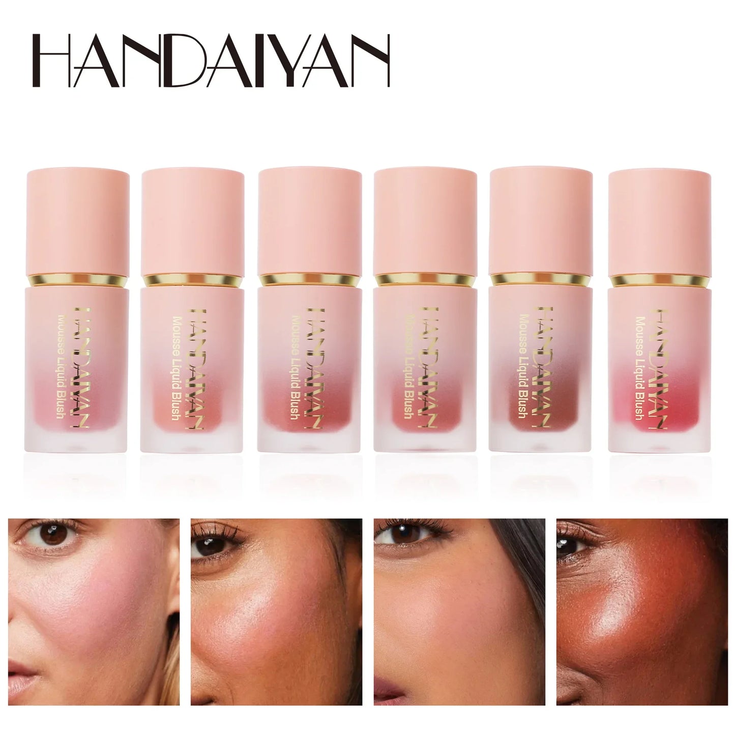 HANDAIYAN Liquid Blush Facial Matte Makeup Lasting Easy to Color Make Up Blusher With Sponge Brush Tip Velvet Rouge Cosmetics