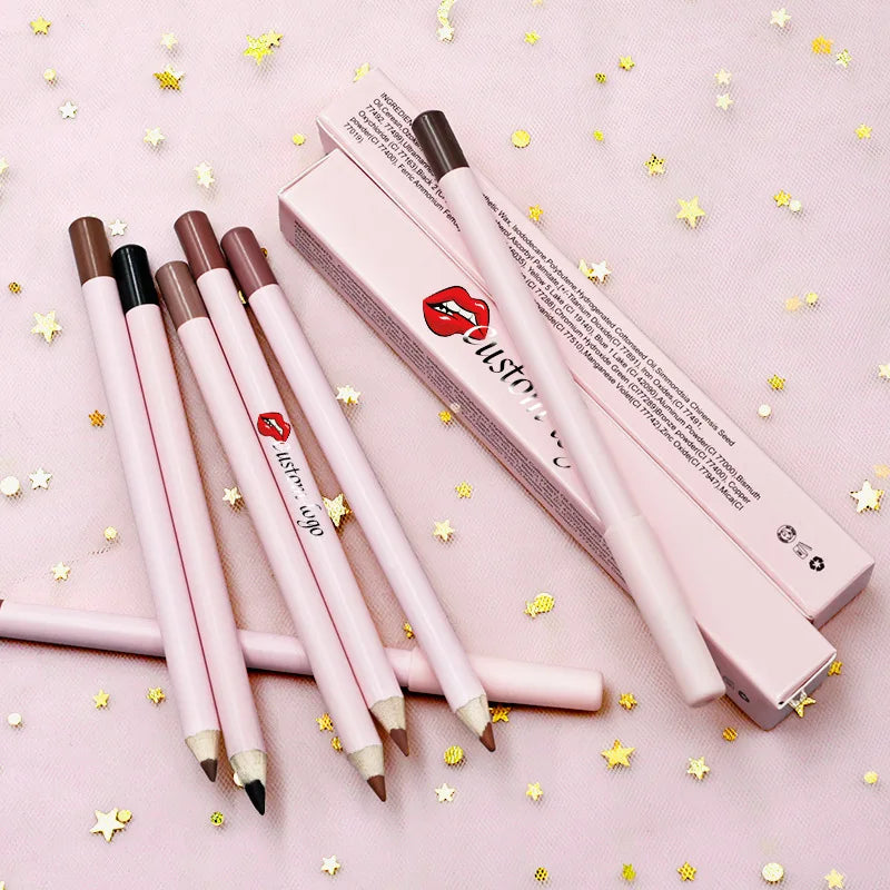 Wholesale Lip Liner Private Label Vegan Waterproof Long Lasting Cruelty Free Dark Brow Lip Pencil Custom Logo Lipliner Matte