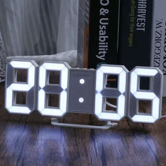 3D LED Digital Wall Clock – Modern Aesthetic Night Light & Decor