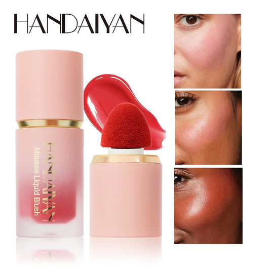 HANDAIYAN Liquid Blush Facial Matte Makeup Lasting Easy to Color Make Up Blusher With Sponge Brush Tip Velvet Rouge Cosmetics