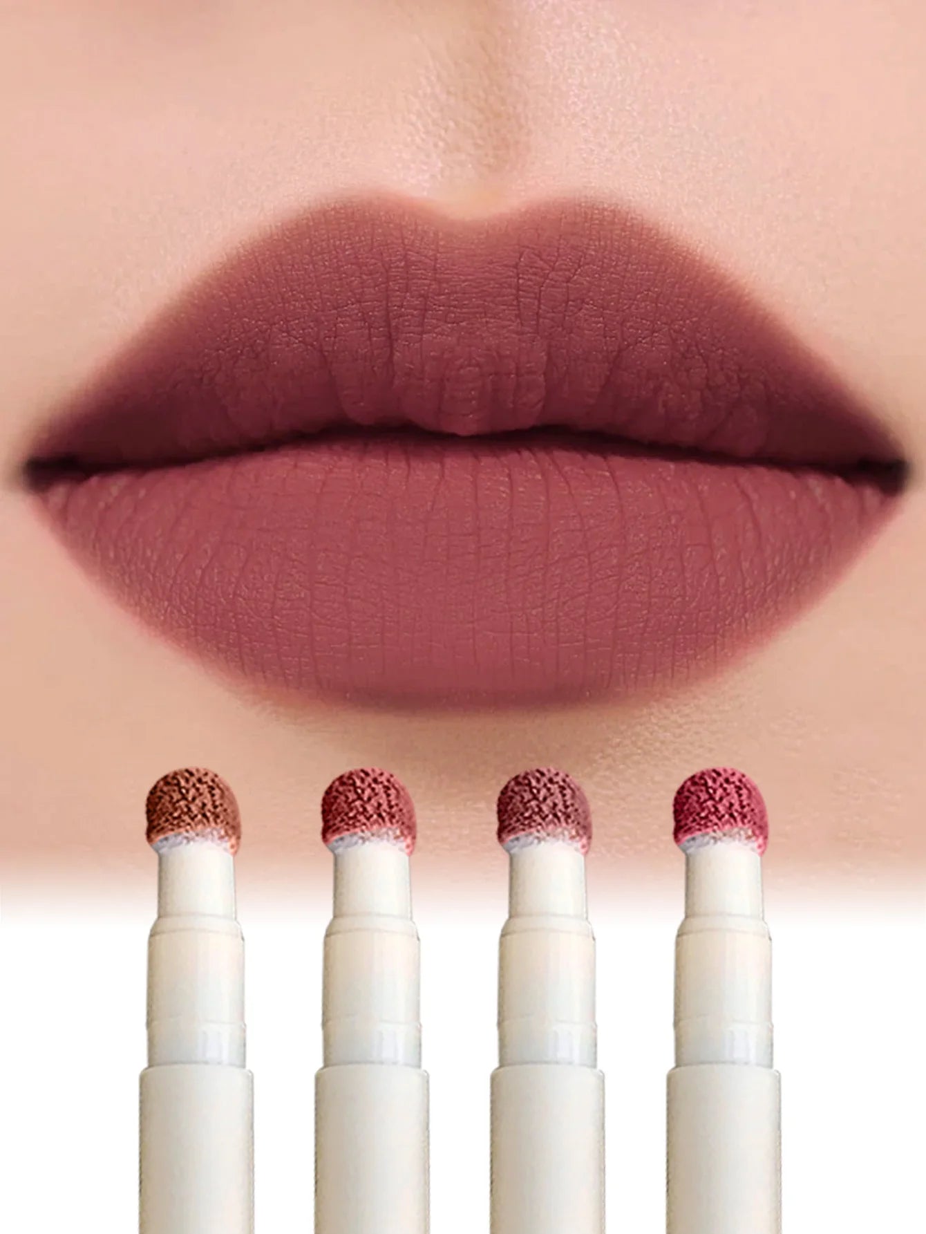 Gege Bear 1Pc Rotary Lipstick Pen - Velvet Matte, Easy Color, Waterproof For Autumn-Winter Liquid Lipstick,Natural makeup