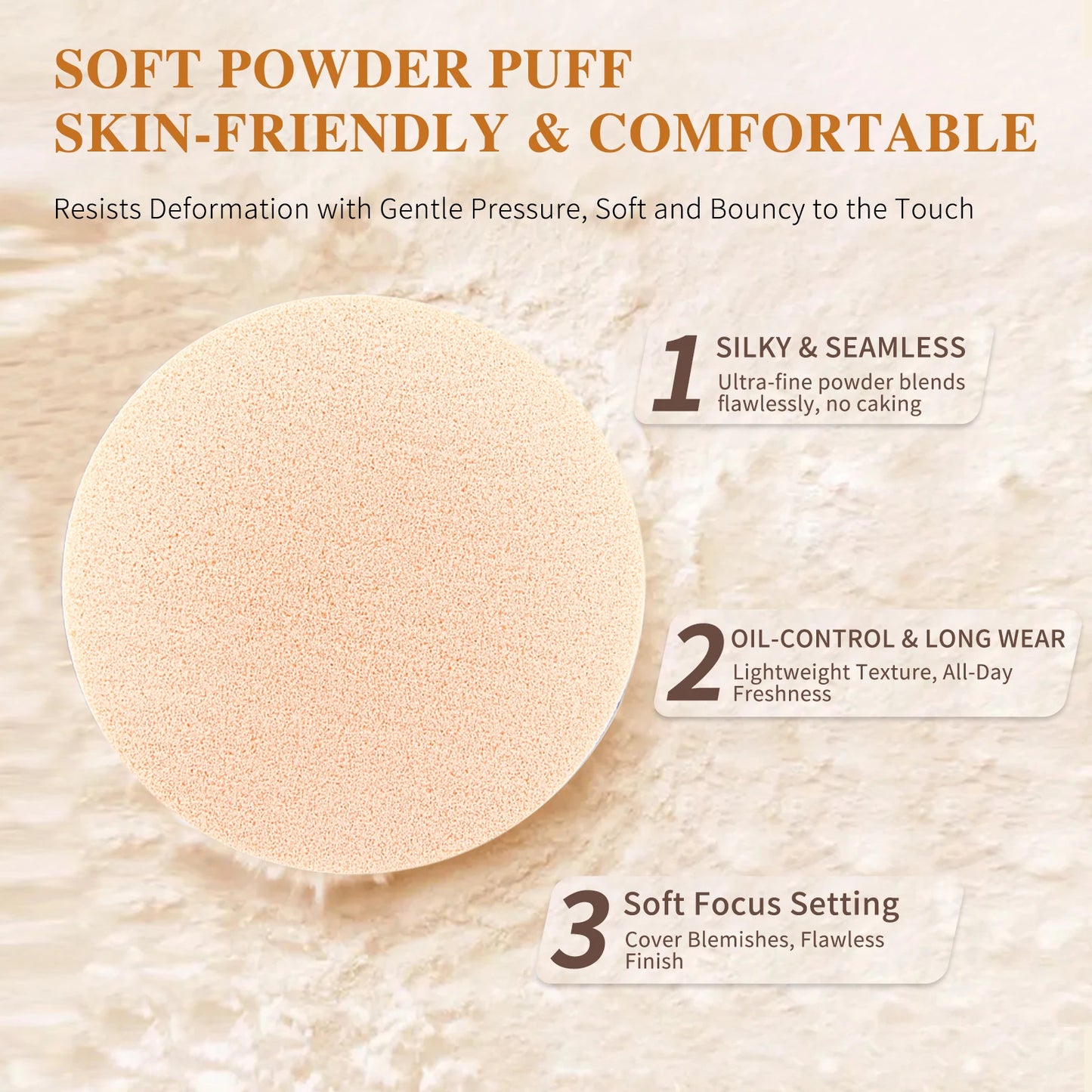 Green Tea Light Silky Double-Layer Powder Lightweight, Long-Lasting, Natural Coverage, Oil Control Correcting Powder Foundation