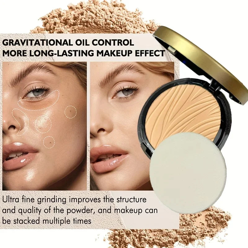 6-Color Matte Waterproof Oil-Control Face Powder Full-Coverage Concealer & Contour Fine Texture No Fly Long-Lasting Makeup