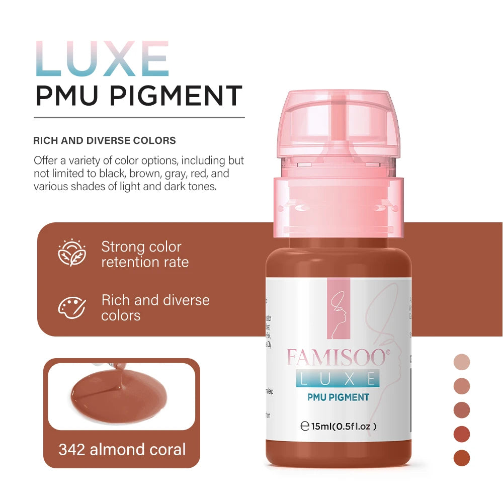 15ML Luxe PMU Pigment Europe's Best-selling 9 colors Lip Tattoo Ink For Semi Permanent Makeup Nano Lips Microblading Pigment