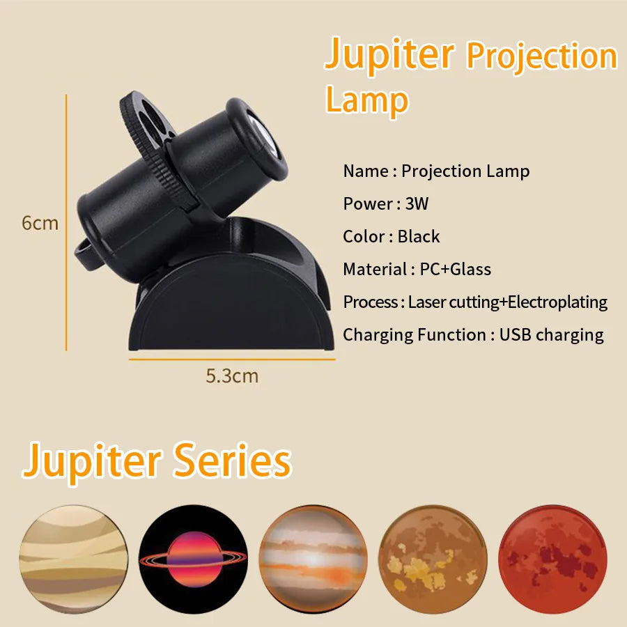 USB Moon & Planet Projection Lamp – LED Night Light