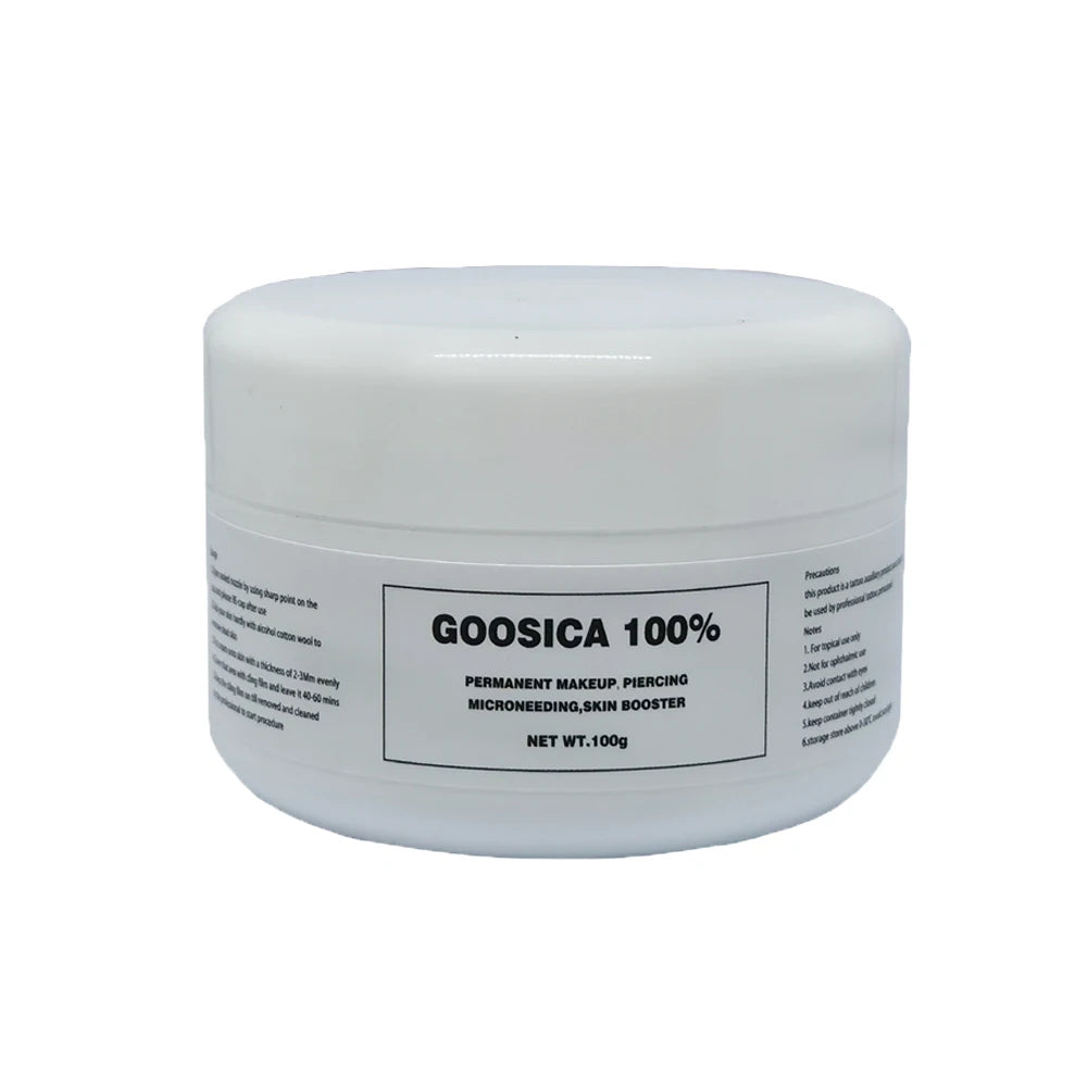 100% Goosica Eyebrow Tattoo Cream Before Permanent Makeup Microblading Piercing Face Beauty Eyebrow Lips Liner Auxiliary 100g