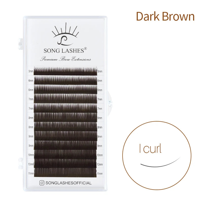 Song Lashes I Curly Eyebrow Extensions 12 Lines Per Piece Korean PBT Material Various Colors Soft and Resemble to Human Hairs